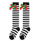 Striped Mesh Over Knee Socks for Girls, Princess Over Knee Socks for Party, Sweet Christmas Socks for Wedding, 17 Colors, Spring and Autumn