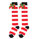 Striped Mesh Over Knee Socks for Girls, Princess Over Knee Socks for Party, Sweet Christmas Socks for Wedding, 17 Colors, Spring and Autumn