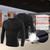 Manga longa roupas de fitness camisa de compressão para futebol basquete correndo camada base secagem rápida suor absorvente apertado