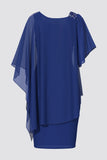 Manto de chiffon assimétrico feminino, tamanho positivo, ombro frio elegante, sobreposição, monocromática, gola redonda, vestidos femininos, verão