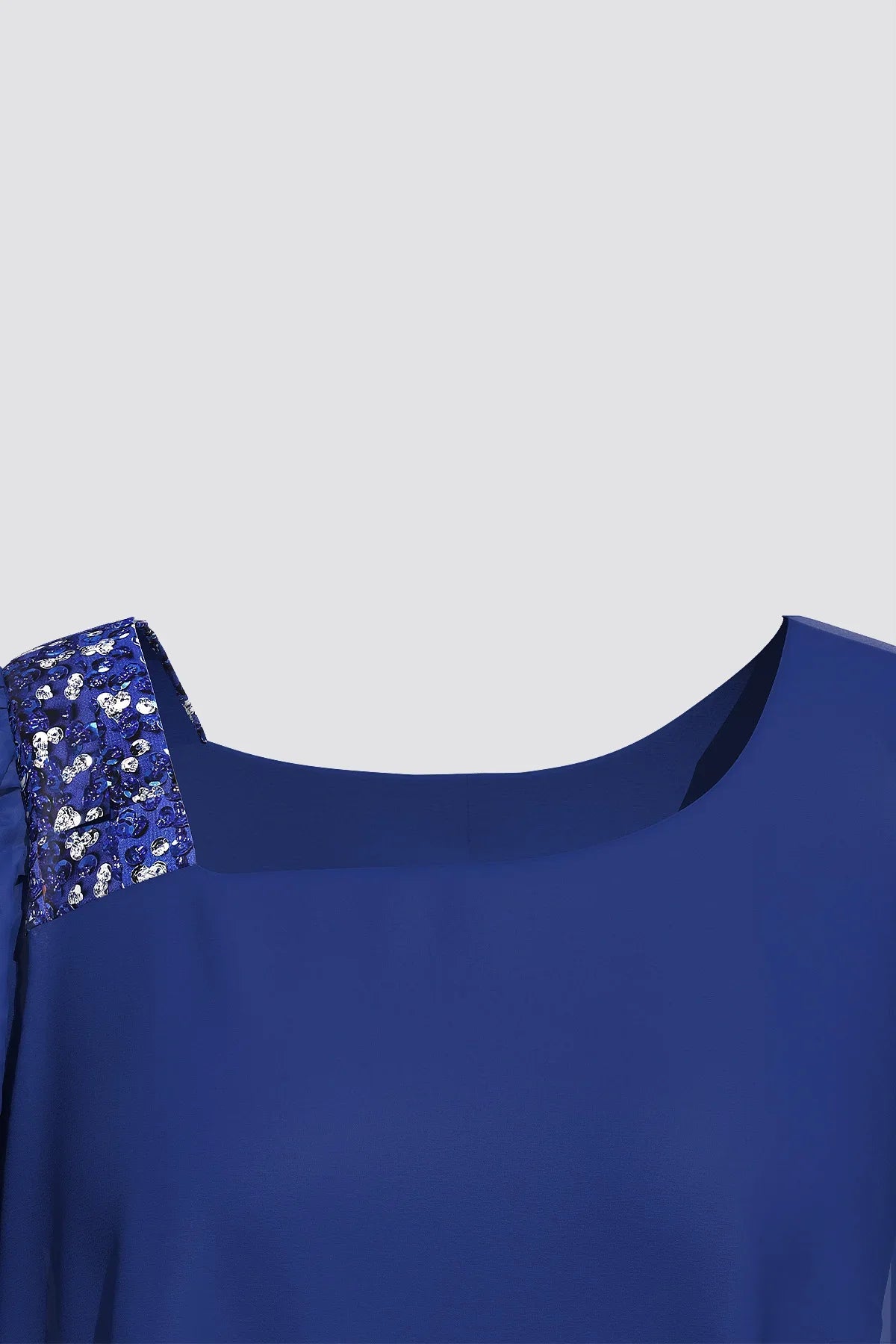Manto de chiffon assimétrico feminino, tamanho positivo, ombro frio elegante, sobreposição, monocromática, gola redonda, vestidos femininos, verão