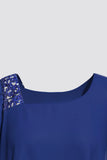 Manto de chiffon assimétrico feminino, tamanho positivo, ombro frio elegante, sobreposição, monocromática, gola redonda, vestidos femininos, verão