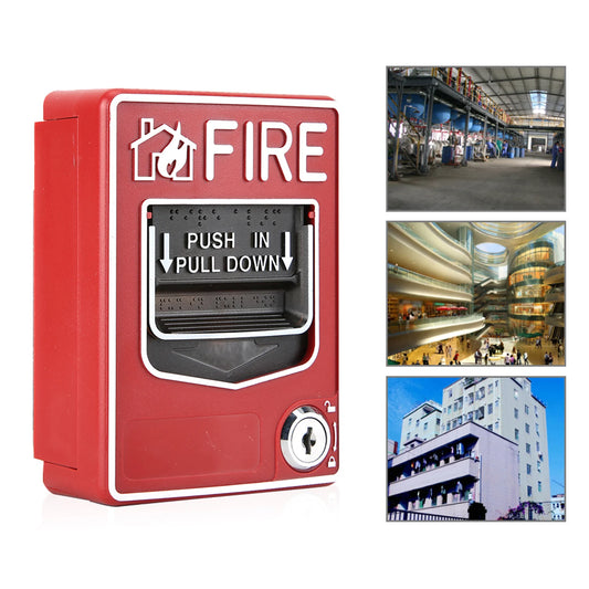 Manual Multiple Wire Fire Security System Alarm Button, Fire Pull Station, Call Point, 9-28VDC 