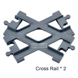 Marumine-Straight and Curved Bricks Track Building, Railway Switch Parts, Train Block, Large Size, Train, City View Accessories, 8PCs 