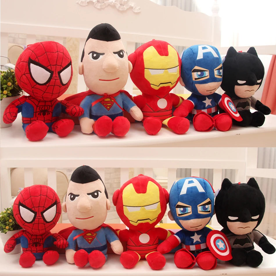 Marvel Avengers Plush Toys Kids Spider-Man Dolls Soft Stuffed Hero Captain America Iron Man Christmas Gifts 27-32cm 