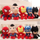 Marvel Avengers Brinquedos de pelúcia infantil, bonecas do Homem-Aranha, herói de pelúcia macia, Capitão América, Homem de Ferro, presentes de Natal 27-32cm