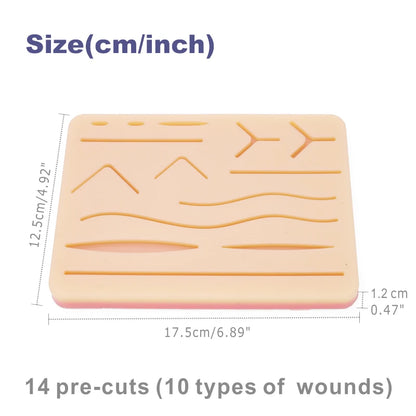 Medical Students Suture Practice Kit, Treinamento cirúrgico com almofada da pele, Modelo de ferramentas