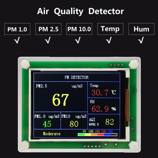 Medidor e detector de qualidade do ar, 2.8 '', alta frequência, digital, carro, aqi, monitor de gás, excelente desempenho, pm 2.5