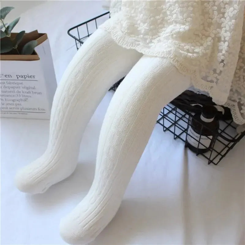 Meia-calça de malha para bebês, cintura alta, meia-calça respirável, fofa, primavera, outono, 0-6 anos criança