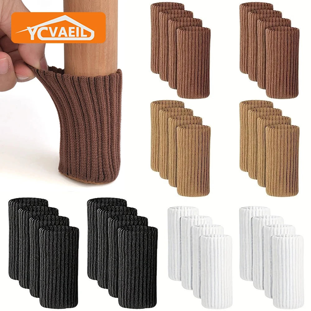 Knitted Furniture Feet Socks Floor Protectors Anti-Slip Pads Silent Thicken Table Leg Sock Covers 16Pcs 