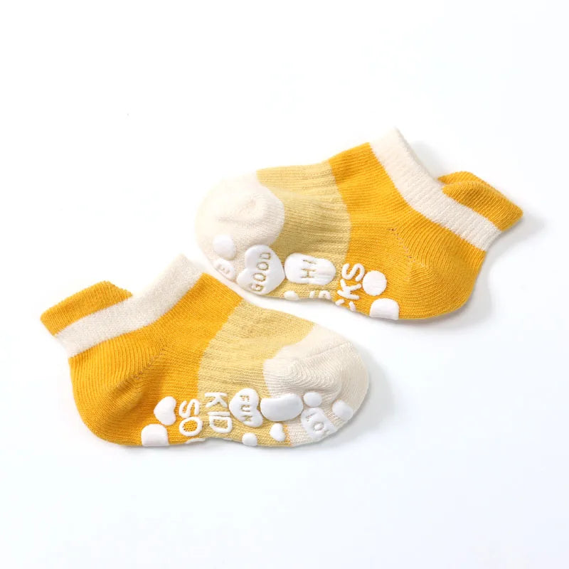 5 Pairs Breathable Cotton Kids Socks Baby Casual Socks Anti-slip Boys Girls Socks 