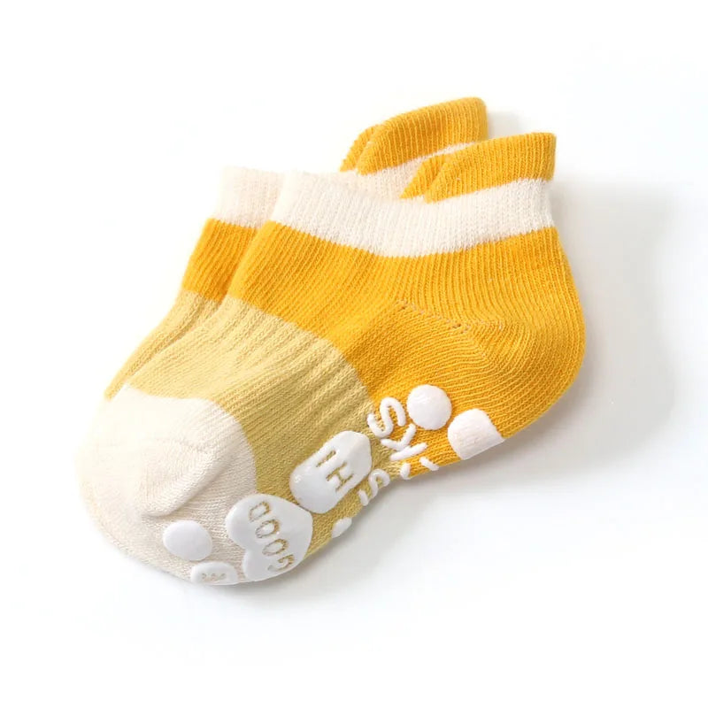 5 Pairs Breathable Cotton Kids Socks Baby Casual Socks Anti-slip Boys Girls Socks 
