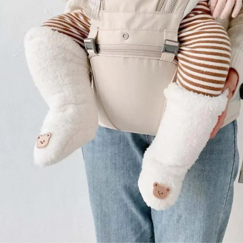 Newborn Baby Cartoon Wool Socks, Anti-slip Socks, Warm Thickened Midtube Socks for Boys and Girls, Cute Winter Outdoor Leg Warmers 