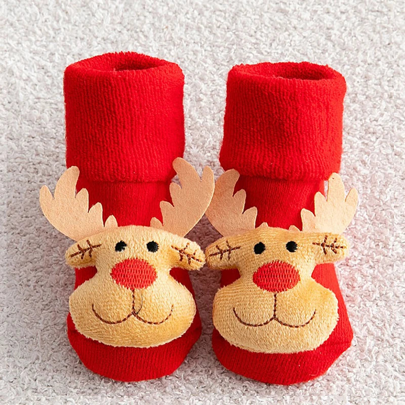 Calcetines de algodón antideslizantes para bebé, calcetines navideños para recién nacidos, bebés, niños pequeños, niñas y niños. 