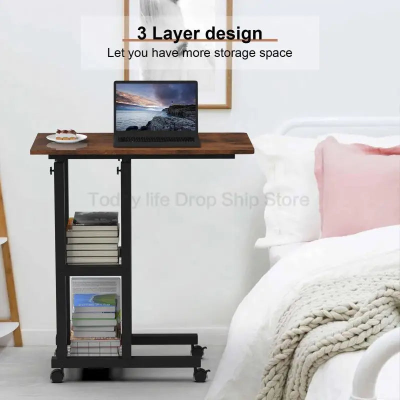 Wooden and Metal Desk with Storage Plate, Office Desk, Study Table, Workplace, Home, Bedroom, HWC 