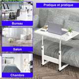 Mesa de Computador Ajustável em Altura, Mesa Sit-Stand, Mesa Laptop com Rodas, Escritório Top, Sala e Quarto, HWC