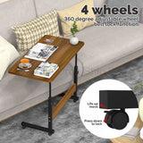 Mesa de Computador Ajustável em Altura, Mesa Sit-Stand, Mesa Laptop com Rodas, Escritório Top, Sala e Quarto, HWC