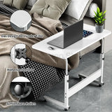 Mesa de Computador Ajustável em Altura, Mesa Sit-Stand, Mesa Laptop com Rodas, Escritório Top, Sala e Quarto, HWC