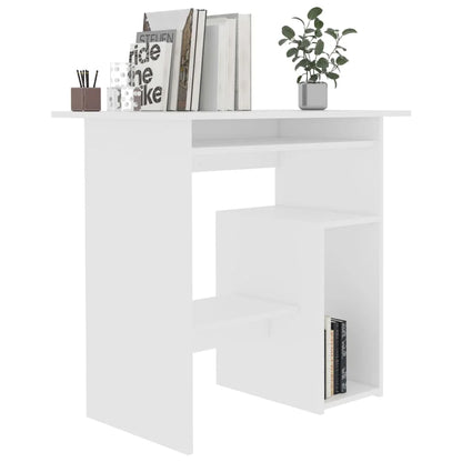 White Home Office Desk, Study Table, PC Gamer, Computer Furniture, AGVC, 80x45x74 cm 