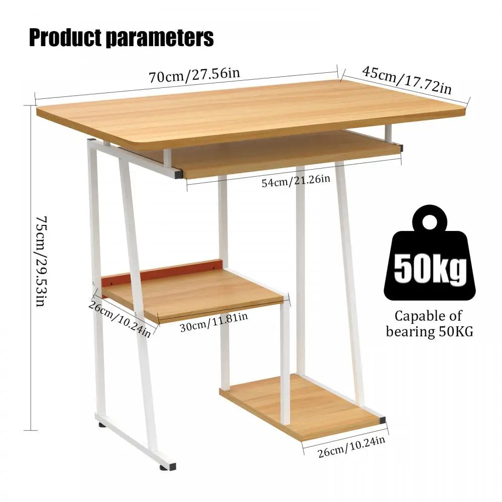 Simple White Study Table for Home Office Computer Desk Student Bedroom Living Room Gaming Furniture HWC 