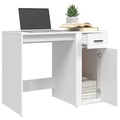 Nordic Engineering Study Wooden Desk, White Office Table, PC Gamer Computer Desk, Home Furniture, 100x49x75 cm