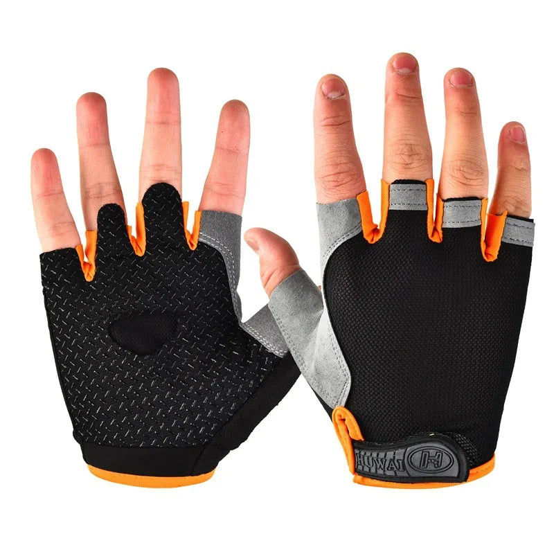 Half Finger Outdoor Cycling Anti Slip Anti Sweat Men Women Half Finger Gloves Breathable Anti Shock Sports Gloves 