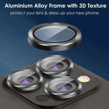 Metal Camera Lens Protector for iPhone, iPhone 11, 12, 13, 14, 15 Pro Max, 15, 14 Plus, 13, 12 Mini, Camera Glass, 2-3pcs 