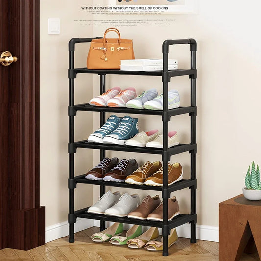Metal Shoe Rack for Living Room, Simple Footwear Organizer, Stand Holder, Space-Saving Shelf 