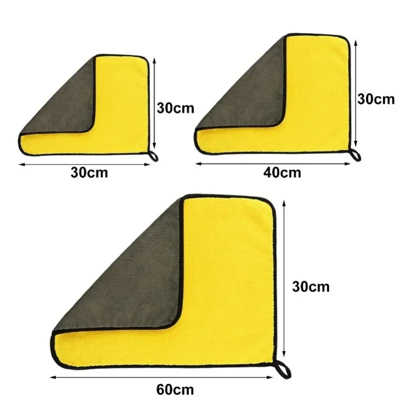 Toalla de microfibra para lavado de coches, paño de limpieza, secado, detallado de coches, 30 cm, 40 cm, 60 cm (1 unidad, 3 unidades, 5 unidades) 