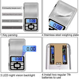 Mini Digital Electric Pocket Scale, High Precision, Backlight, Jewelry, Gram Weight for Kitchen, 0.01 0.1g, 100g, 200g, 300g, 500g 