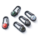 Mini Compass Mosquetão Keychain com Termômetro, Caminhadas Acessórios, Mochila, Acampamento ao ar livre, Fivela de Montanhismo