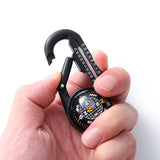 Mini Compass Mosquetão Keychain com Termômetro, Caminhadas Acessórios, Mochila, Acampamento ao ar livre, Fivela de Montanhismo