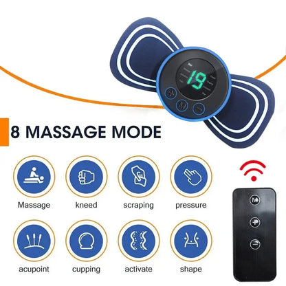 Mini Electric Neck Massager, Muscle Stimulator, Cervical Massage Patches, Massage Pads, Remote Control, Back, Body Health 