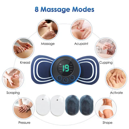 Mini Electric Neck Massager, Muscle Stimulator, Cervical Massage Patches, Massage Pads, Remote Control, Back, Body Health 