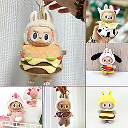 Mini Plush Doll Clothes Labubu Idol Doll Accessories, Sweater and Trousers, DIY Kids Clothing, Cute Gift, 17cm, 1 Set 