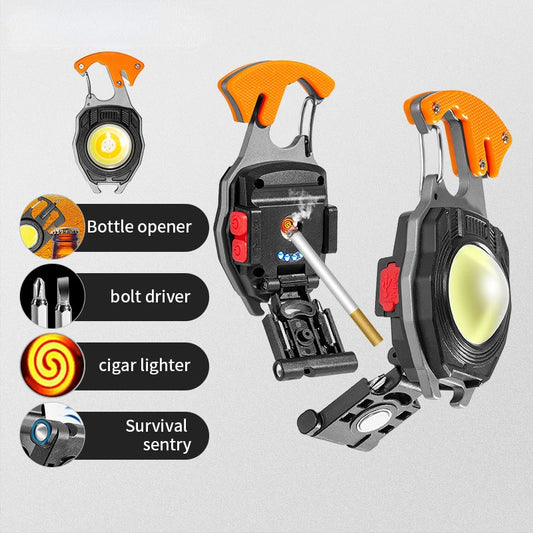 Mini lanterna portátil com chaveiro LED magnético recarregável, COB Work Light, luz de emergência, lotes 10pcs