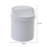 Mini lixeira de mesa pequena, tubo com tampa, lata de lixo para quarto, limpar espaço de trabalho, caixa de armazenamento, mesa de casa