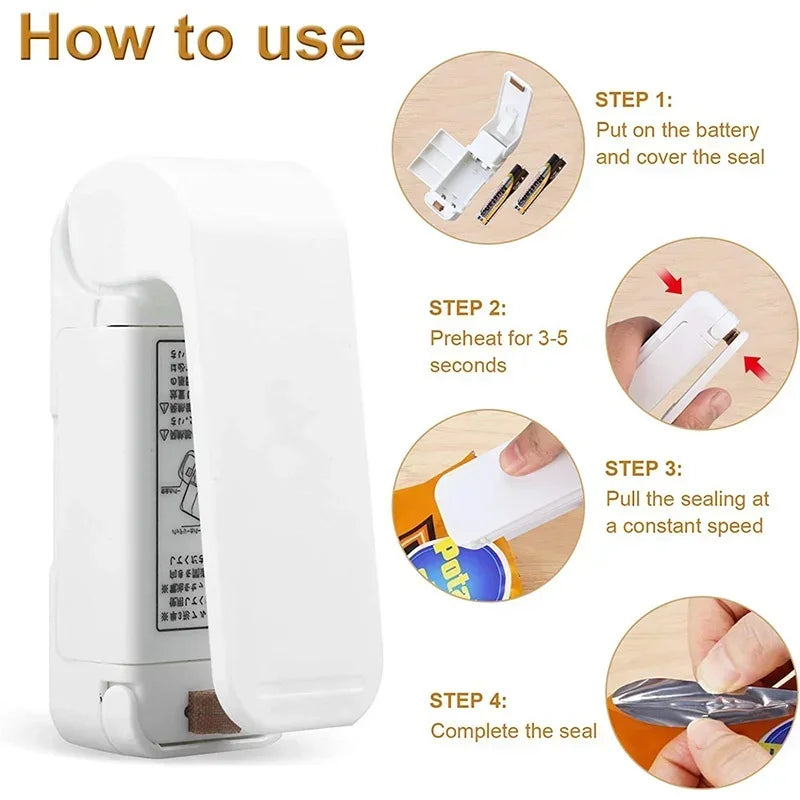 Mini máquina selladora de bolsas térmicas, selladora de paquetes, bolsas de plástico térmicas, selladora portátil de bolsas de alimentos, selladora térmica para envases de alimentos 