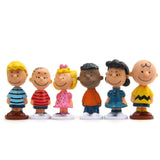 Miniature Action Figure Model Toys, Japanese Cartoon Peanuts, Snoopy, Sally, Woodstock, Cake People, Hot Collection Props 