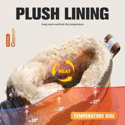 Moda 2024 inverno veludo homens sapatos de segurança trabalho canteiro de obras indestrutível à prova dwaterproof água aço toe boné botas calçados masculinos