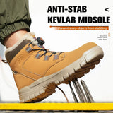 Fashion 2024 Winter Velvet Men Safety Shoes Work Construction Site Indestructible Waterproof Steel Toe Cap Boots Male Footwear 
