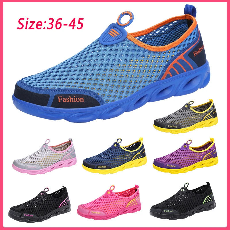 Moda Sapatos Casuais Leve Verão Respirável Homens Sapatos Ao Ar Livre Confortável Mulheres Calçado Masculino Senhoras Caminhada Sapatos 36-45