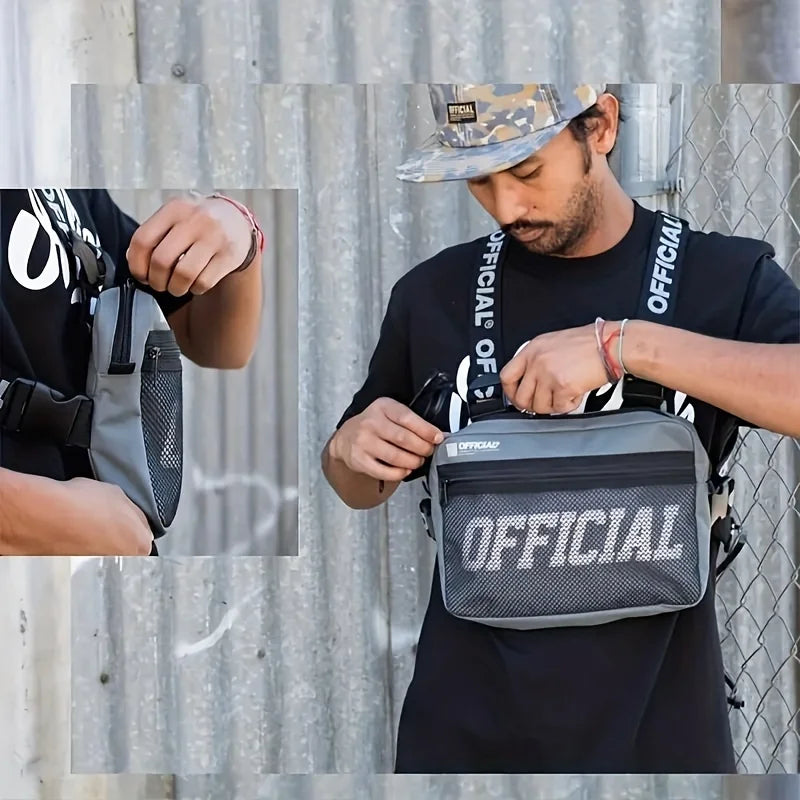 Fashion Streetwear Men Hip-Hop Chest Bag Tactical Two Straps Chest Rig Vest Bags For Travel Hiking Outdoor Sports 