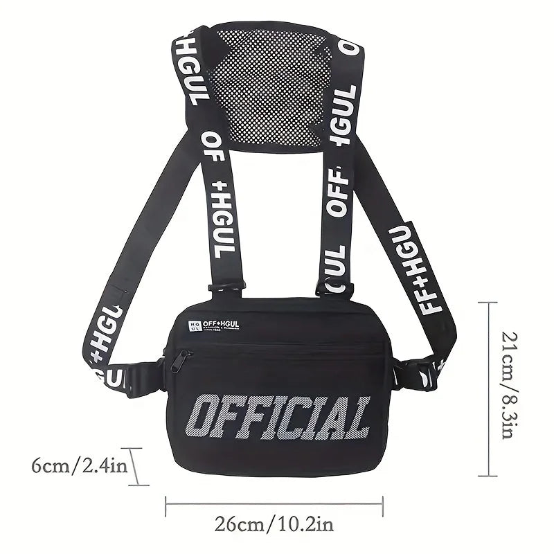 Fashion Streetwear Men Hip-Hop Chest Bag Tactical Two Straps Chest Rig Vest Bags For Travel Hiking Outdoor Sports 