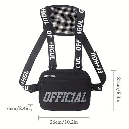 Fashion Streetwear Men Hip-Hop Chest Bag Tactical Two Straps Chest Rig Vest Bags For Travel Hiking Outdoor Sports 