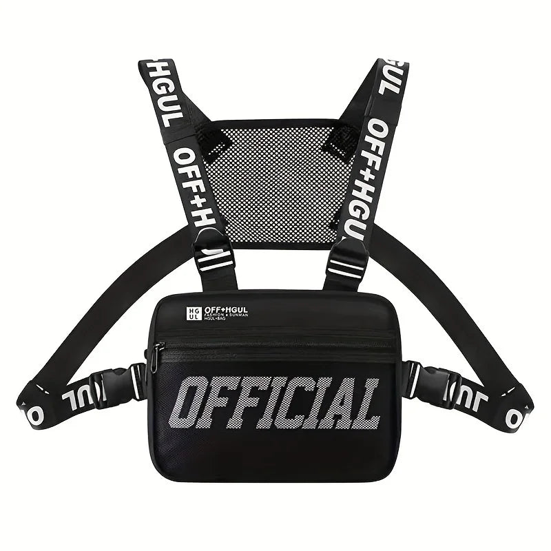 Fashion Streetwear Men Hip-Hop Chest Bag Tactical Two Straps Chest Rig Vest Bags For Travel Hiking Outdoor Sports 