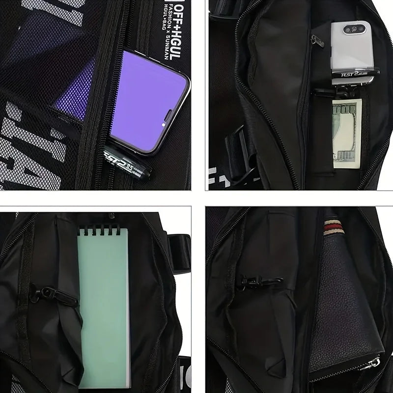 Fashion Streetwear Men Hip-Hop Chest Bag Tactical Two Straps Chest Rig Vest Bags For Travel Hiking Outdoor Sports 