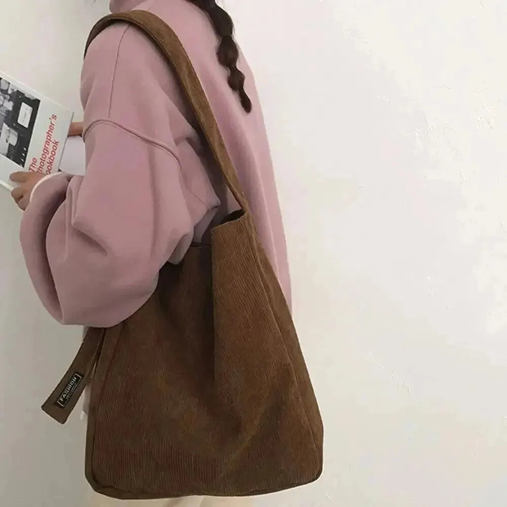 Moda feminina veludo sacos de ombro bolsas macias sacolas meninas estudantes sacos de grande capacidade