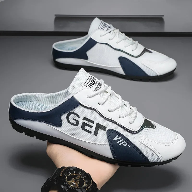 Moda masculina de sola macia metade chinelos verão na moda fundo sapatos casuais sola macia sapatos de apoio tênis zapatos de hombre