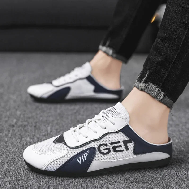 Moda masculina de sola macia metade chinelos verão na moda fundo sapatos casuais sola macia sapatos de apoio tênis zapatos de hombre